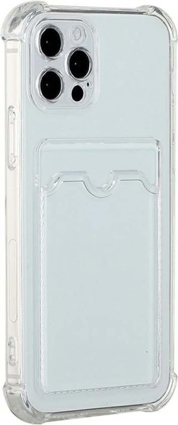 Étui en TPU résistant aux chocs avec porte-cartes Convient pour : Apple iPhone 13 Pro Max - Transparent - Étui avec porte-carte arrière