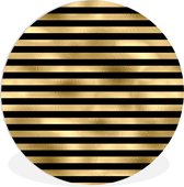 WallCircle - Wandcirkel ⌀ 120 - Patronen - Zwart - Goud - Ronde schilderijen woonkamer - Wandbord rond - Muurdecoratie cirkel - Kamer decoratie binnen - Wanddecoratie muurcirkel - Woonaccessoires XXL