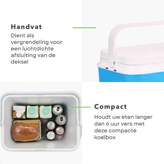Cheqo® Koelbox Set - Koelboxen - 2 Stuks - 10L & 24L - 26x18x31cm & 39x24x39cm van Cheqo — afbeelding 5