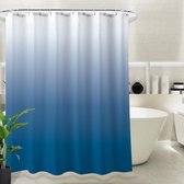 Waterdicht douchegordijn 180 cm x 180 cm gradiënt douchegordijn PEVA wasbaar met 12 gordijnhaken (donkerblauw)