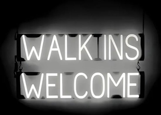 WALK INS WELCOME - Lichtreclame Neon LED bord verlicht | SpellBrite | 76 x 38 cm | 6 Dimstanden - 8 Lichtanimaties | Reclamebord neon verlichting
