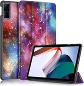 Tablet Hoes Geschikt voor Xiaomi Redmi Pad | Book Case met Standaard | Kunstlederen Beschermhoes | Tri-fold | Galaxy Print