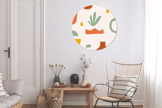 WallCircle - Wall Circle - Wall Circle Indoor - Végétal - Design - Vert - 90x90 cm - Décoration murale - Peintures Ronds
