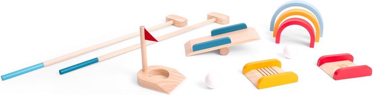 BS Toys Houten Golfset  Buitenspeelgoed voor Kinderen  Minigolf  Midgetgolf  Golfset Kinderen  Buiten Speelgoed  Buitenspel  Buiten Spellen  Tuin Speelgoed  Houten Speelgoed  Cadeau Kind