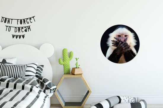 Cercle Mural - Cercle Mural - Singe - Animaux Sauvages - Portrait - Aluminium - ⌀ 30 cm - Intérieur et Extérieur
