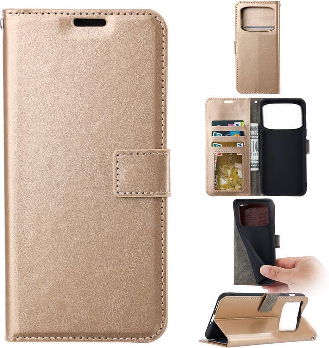 Portemonnee Book Case Hoesje Geschikt voor: Xiaomi Mi 11 Ultra - Goud