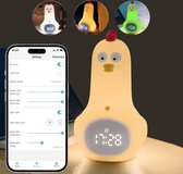 Lopoleis® Slaaptrainer – Slaapwekker Baby – Nachtlamp functie met Wekker – Kinderwekker – Wit Kippetje – Inclusief App