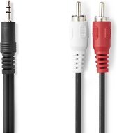 Câble audio Gembird 20m, 3,5 mm / 2xRCA, M / M Noir, Rouge, Blanc