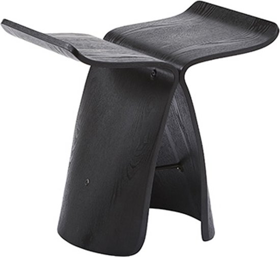 OHNO Furniture Tokyo - Houten Vlinder Kruk - Zwart