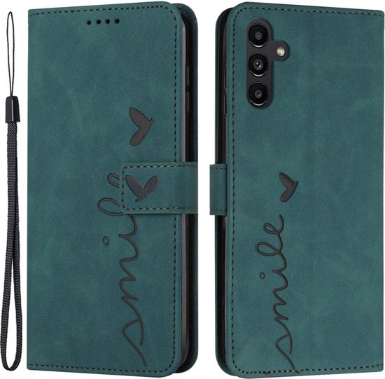 Foto: Coverup hoesje geschikt voor samsung galaxy a55 hoesje coverup smile book case groen