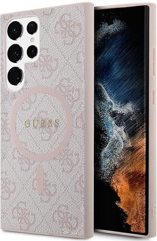 Guess 4G Back Case (MagSafe Compatible) - Geschikt voor Samsung Galaxy S24 Ultra (S928) - Roze