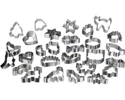 Uitsteekvormpjes - 36-delige set - rvs