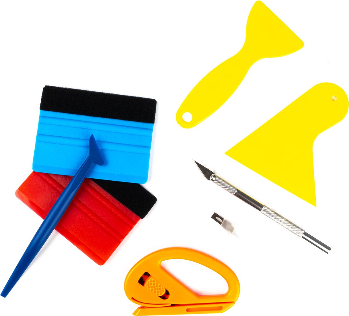 AMiO Wrapping Folie Applicatie Toolkit Alles-in-één Set Gereedschap voor Professionele Resultaten (8 stuks)