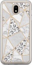 Casimoda® hoesje - Geschikt voor Samsung J3 2017 - Stone & Leopard Print - Backcover - - Multi
