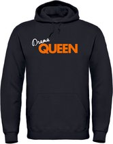Koningsdag hoodie zwart M - Drama queen - soBAD. | Oranje hoodie dames | Oranje hoodie heren | Oranje sweater | Koningsdag