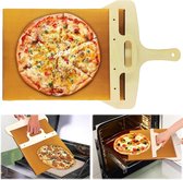 Sliding pizzaschep, 55 x 35 cm schuif, pizzaschep van hout met handvat, perfect overbrengt, de pizzaschuiver, voor zelfgemaakte pizza's, bakken, brood, pizza accessoires