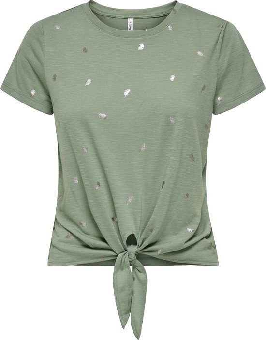 ONLY ONLISABELLA LIFE S/S FOIL TOP BOX JRS Dames T-shirt - Maat XL