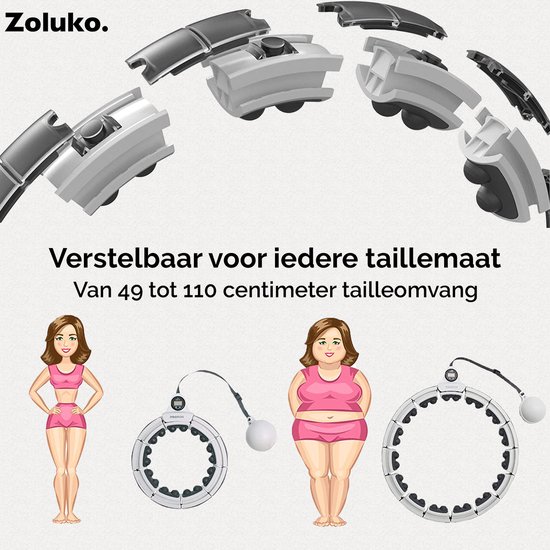 Zoluko Hoelahoep met Telfunctie - Incl. E-Book - Hula Hoop - Hoepel - Hoelahoep Fitness -  Hula Hoop Fitness - Fitness Hoepel - Weighted Hula Hoop - Weight Hoop - Hoelahoep met Sensor - Hoelahoep Volwassenen - Hoepel Fitness - Body Hoop - 1.7 KG - Zoluko