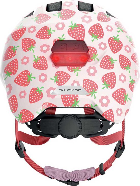Abus Smiley 3.0 Led - Fietshelm - Kinderen Pink Strawberry M (50 - 55 cm)