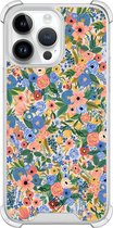 Casimoda® hoesje - Geschikt voor iPhone 14 Pro Max - Blue Gardens - Shockproof case - Extra sterk - TPU/polycarbonaat - Blauw, Transparant