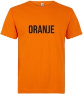 Oranje T-shirt met zwarte tekst Oranje - nederland - koningsdag - wk - ek - holland - dutch - unisex