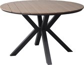 Table de jardin à manger Quincy aluminium 120xH75 cm plateau rond polywood