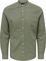 Only & Sons Chemise Onscaiden Ls Solid Linen Mao Shirt 22019173 Swamp Mens Size - M