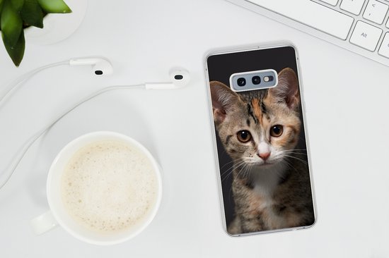 Coque Samsung Galaxy S10e - Chat - Zwart - Portrait - Coque de téléphone en Siliconen