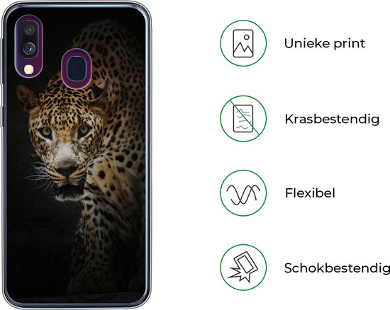 Coque Samsung Galaxy A40 - Léopard - Animaux sauvages - Légère - Coque de téléphone en Siliconen