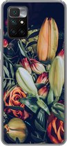 Geschikt voor Xiaomi Redmi 10 hoesje - Boeket - Stilleven - Bloemen - Planten - Rood - Siliconen Telefoonhoesje