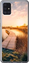 Geschikt voor Samsung Galaxy A52 5G hoesje - Zonsondergang in de Nederlandse polder - Siliconen Telefoonhoesje