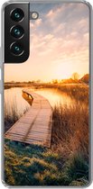 Geschikt voor Samsung Galaxy S22 Plus hoesje - Zonsondergang in de Nederlandse polder - Siliconen Telefoonhoesje