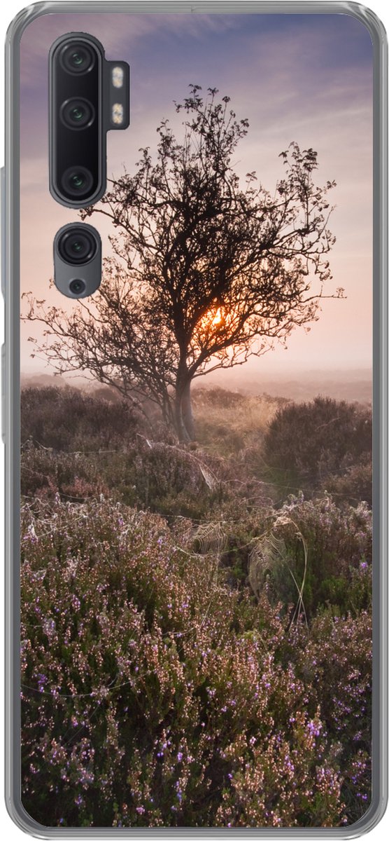 Telefoonhoesje Geschikt voor Xiaomi Mi Note 10 hoesje - De heide bij zonsopgang - Siliconen Telefoonhoesje Telefoonhoesje