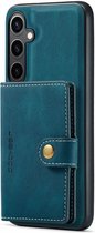 CaseMe JH-01 Hoesje Geschikt voor Samsung Galaxy S24 | Back Cover met Magnetische Kaarthouder | Beschermhoes Pasjeshouder Achterkant | 4 Pasjes en Briefgeld | Blauw