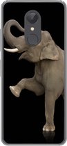 Coque Xiaomi Redmi 5 - Éléphant avec sa jambe droite sur fond noir - Coque de téléphone en Siliconen