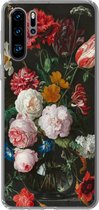 Geschikt voor Huawei P30 Pro hoesje - Stilleven met bloemen in een glazen vaas - Schilderij van Jan Davidsz. de Heem - Siliconen Telefoonhoesje