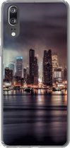 Geschikt voor Huawei P20 hoesje - New York - Storm - Skyline - Siliconen Telefoonhoesje