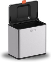 Luzzo® Loft Groente Afvalbak Mat RVS - Aanrecht Afvalbakje 5 liter met Uitneembare Binnenbak - Neerzetten/Ophangen - Zilver