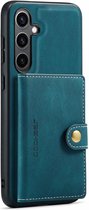 CaseMe Hoesje Geschikt voor Samsung Galaxy S24 Plus | Back Cover met Magnetische Kaarthouder | Beschermhoes Pasjeshouder Achterkant | 4 Pasjes en Briefgeld | Blauw