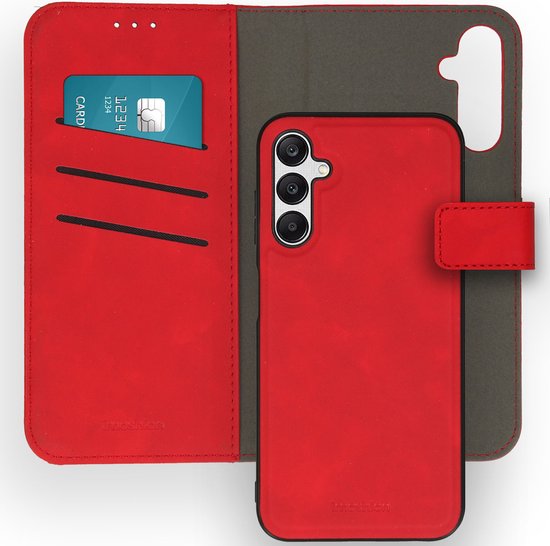 iMoshion Hoesje Geschikt voor Samsung Galaxy A25 Hoesje Met Pasjeshouder - iMoshion Uitneembare 2-in-1 Luxe Bookcase - Rood