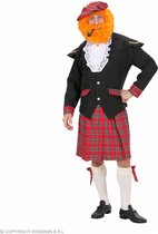 Widmann - Landen Thema Kostuum - Schotse Man Highlander Kilt Kostuum - Rood, Zwart - XL - Carnavalskleding - Verkleedkleding