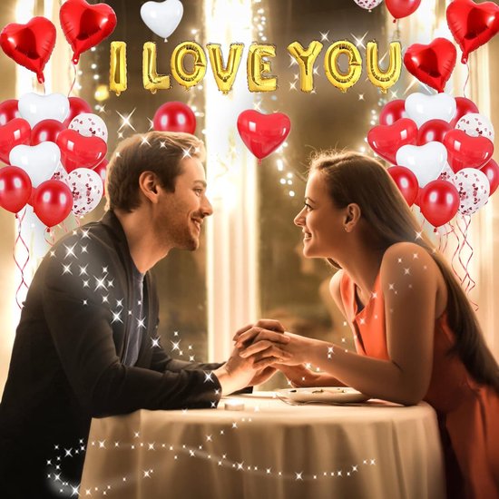 18Inch Hart I Love U Print Folie Ballonnen Valentijnsdag Globos Ballons Wedding