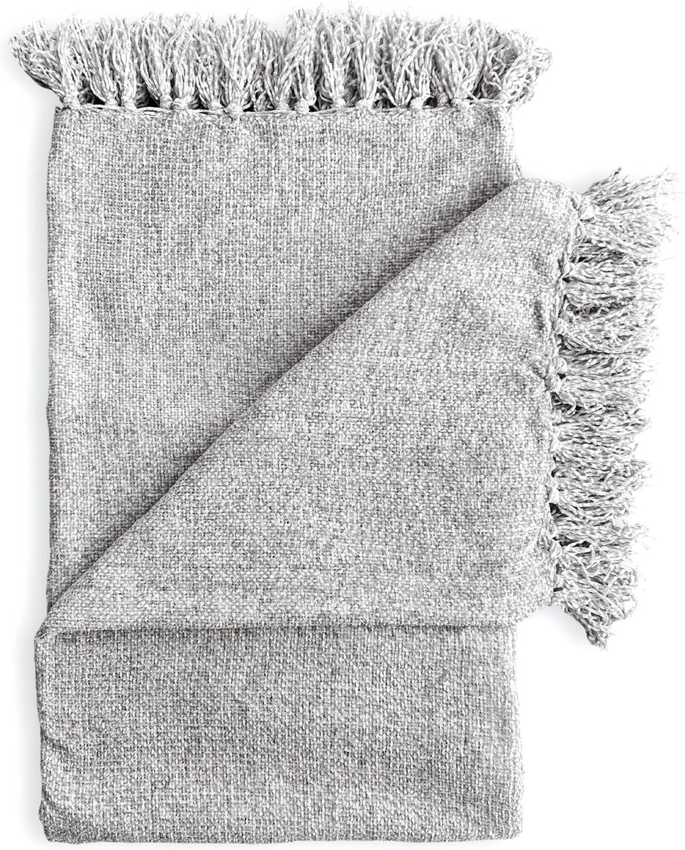 Zohome Plaid Ciniglia - Warme deken voor op de bank - Zacht - 140x200 cm - Grijs