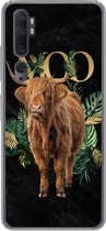 Geschikt voor Xiaomi Mi Note 10 hoesje - Spreuk - Schotse hooglander - Planten - Siliconen Telefoonhoesje