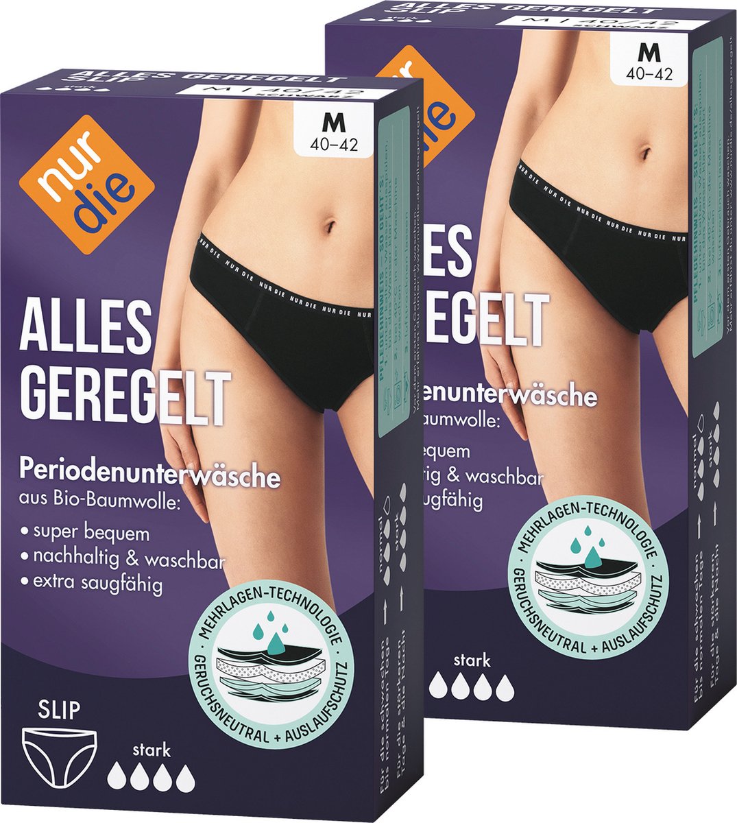 NUR DIE Periodiek ondergoed Alle gereguleerde slips sterk