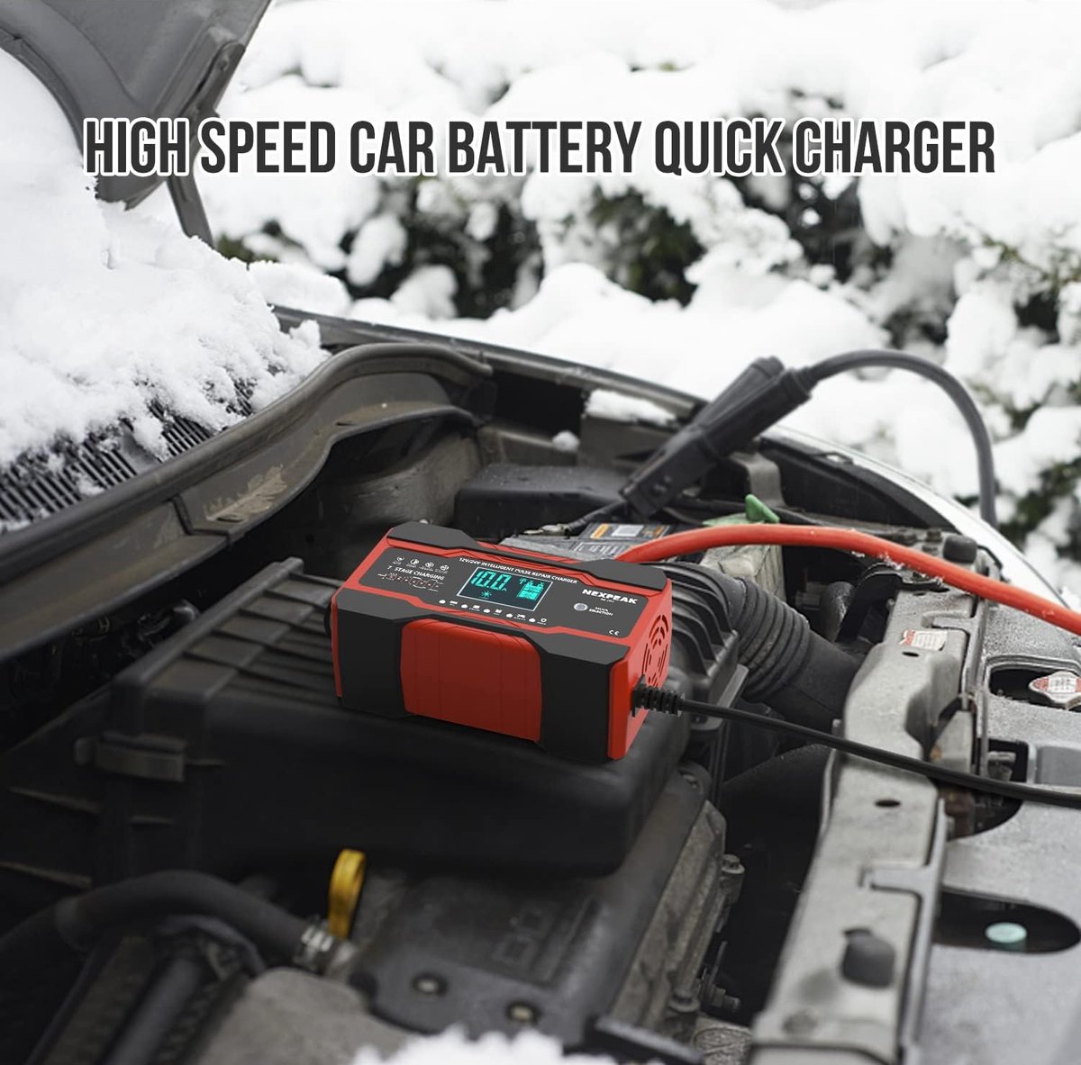 Batterijlader 10-Amp 12V En 24V Volautomatische Slimme Auto-Acculader, Batterijhouder Trickle Lader, En Batterij De