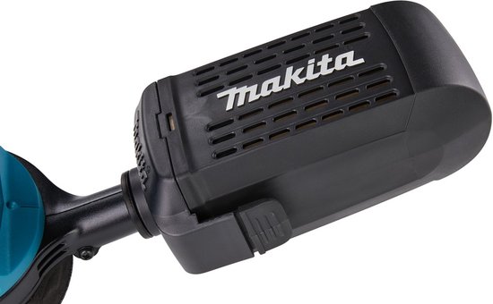 Zwarte Makita stofafscheider met ventilatieroosters.