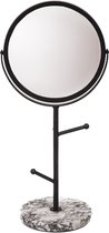 Housevitamin Sieraden Spiegel - Metaal Marmer Zwart - Makeup Spiegel 17,5x12x37cm