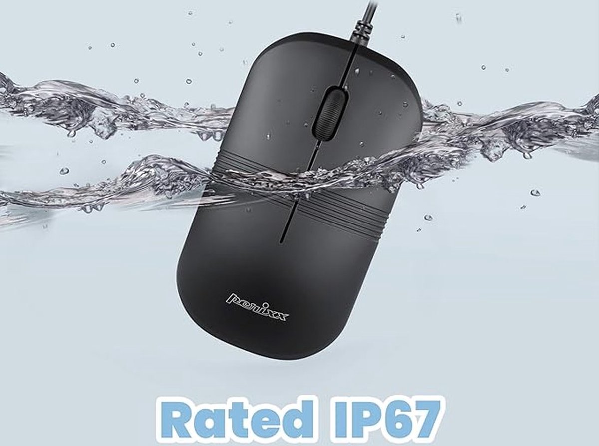 Image of Perixx Medisch muis - Waterdicht - Hygiënisch - IP67 TUV gecertificeerd - Bedraad - 1600 DPI