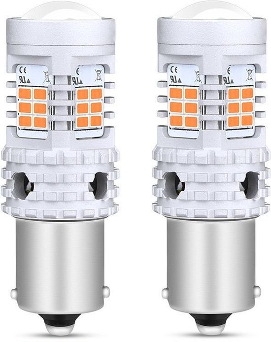 2 PZ 1156 BA15S P21W LED Bianco/Ambra Switchback LED Indicatore Di Direzione DRL Canbus Senza Errori 2835 42 SMD 12V LED Con 50W 6ohm Resistori Di Carico Luce Di Arresto Luce Freno